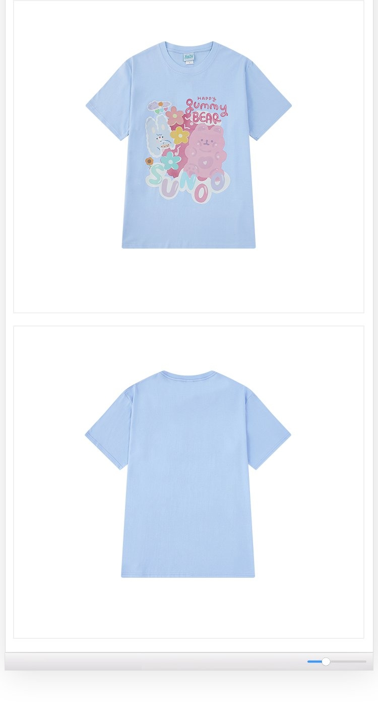 Camiseta que combina con todo el oso de dibujos animados de tendencia de verano 1