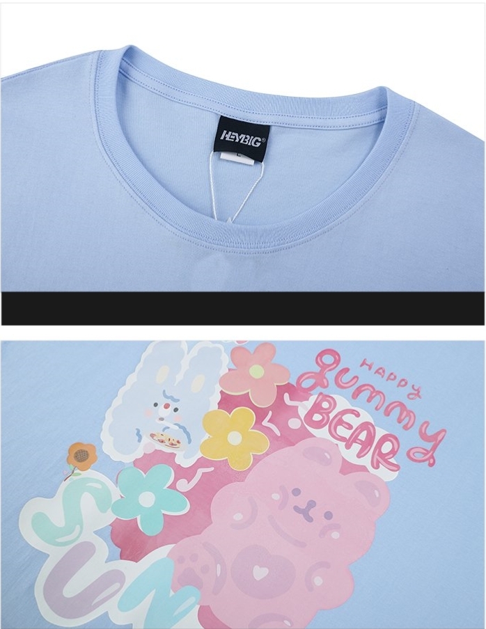 Camiseta que combina con todo el oso de dibujos animados de tendencia de verano 3