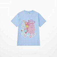 Camiseta todo fósforo con oso de dibujos animados de tendencia de verano Kawaii todo fósforo
