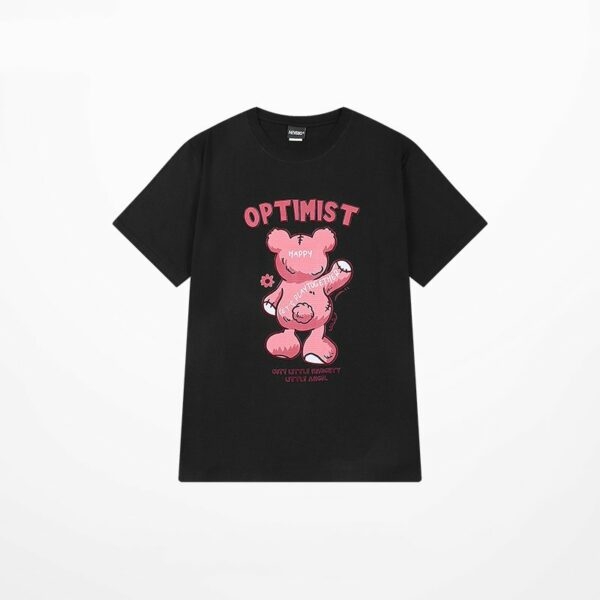 Camiseta con estampado de oso de dibujos animados rosa Sweet Style 7