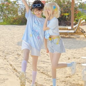 Niedliches Cartoon-Oktopus-Puppen-T-Shirt Mori Girl kawaii