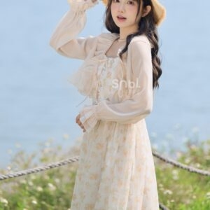 French Sweet Floral Sling Fairy Dress Fairy Dress kawaii