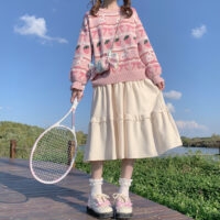 Японская мягкая юбка трапециевидной формы для девочек Юбка-трапеция каваи