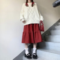 Japanese Soft Girl Sweet A-line kjol A-line kjol kawaii