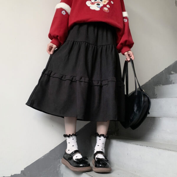 تنورة فتاة يابانية ناعمة حلوة على شكل حرف A 3