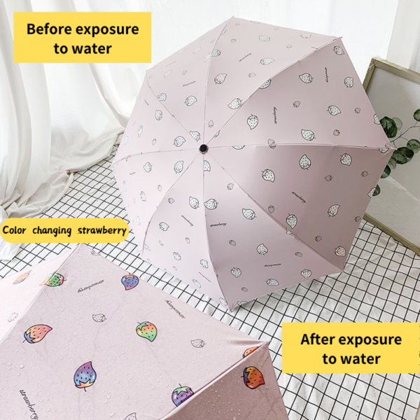 Parapluie de pluie solaire à couleurs changeantes Kawaii Kawaii qui change de couleur