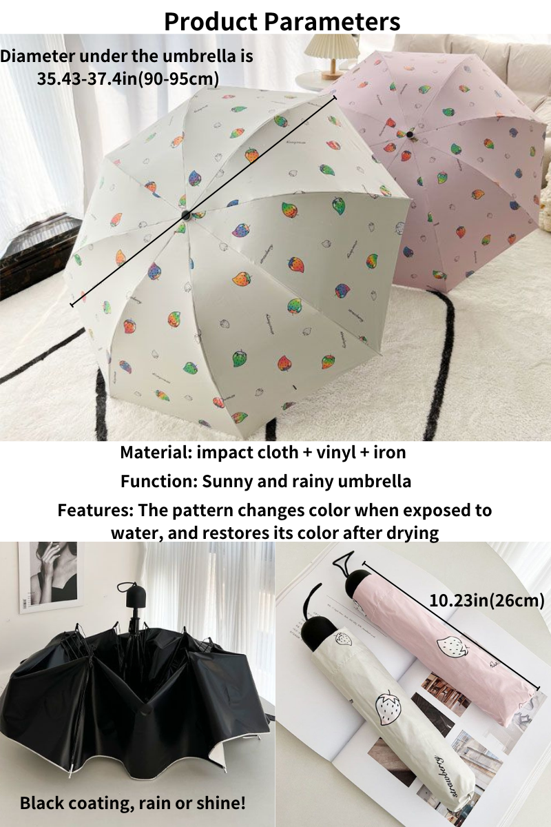 Parapluie de pluie à couleurs changeantes Kawaii