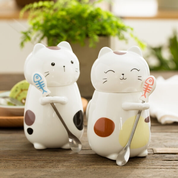 Tasse à café chat japonais Kawaii avec cuillère Kawaii dessin animé
