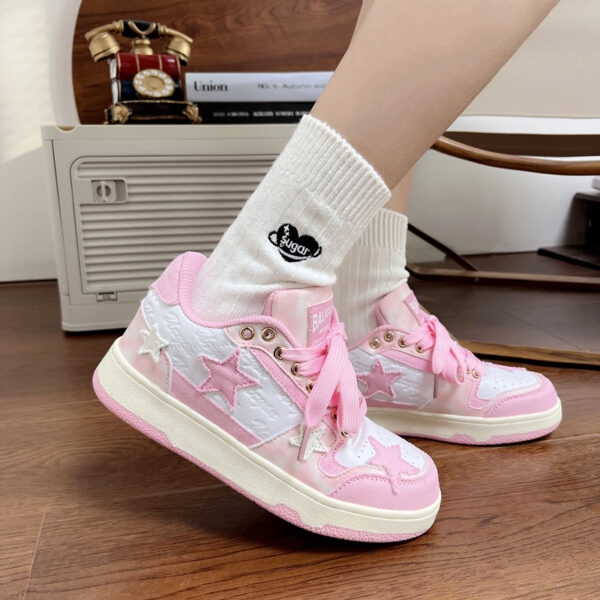 Pink Star Platform Sneakers pink kawaii