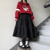 Японская мягкая юбка трапециевидной формы для девочек Юбка-трапеция каваи