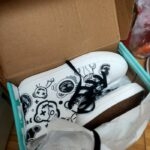 Chaussures en toile montantes à motif graffiti d'ours de dessin animé rétro