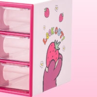 Caja de almacenamiento con osito de fresa estilo chica kawaii chica kawaii