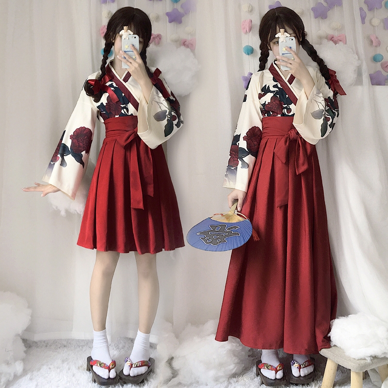 Japanese Original Style Kimono Long Dress Set 1