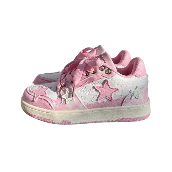Zapatillas con plataforma de estrella rosa kawaii rosa