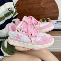 Pinke Stern-Plateau-Sneaker rosa kawaii