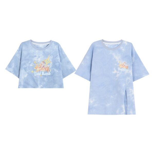 Weiches Rundhals-T-Shirt mit Cartoon-Engel-Aufdruck für Mädchen Glücksengel kawaii