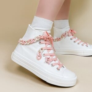 Sweet Girly White High-top Canvas Shoes All-match kawaii