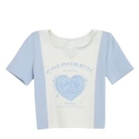 BF Style Blue Short T-shirt bf style kawaii