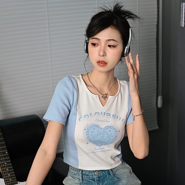 BF Style Blue Short T-shirt bf style kawaii