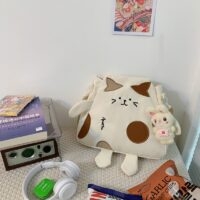 Холщовая сумка-мессенджер с милым котенком холщовая сумка каваи