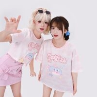 Kawaii Pink Fat Fish T-shirt Cute kawaii