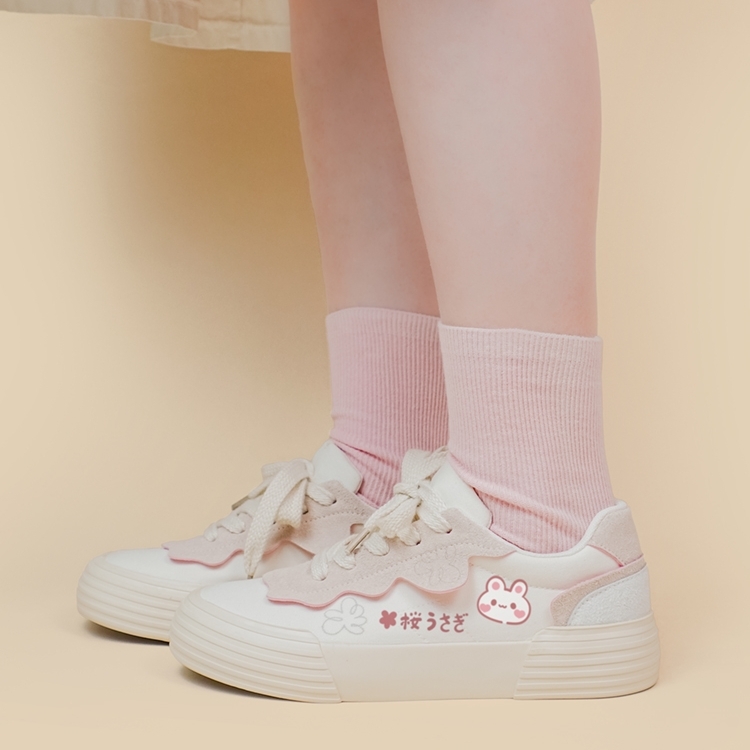 Kawaii rosa sneakers i japansk stil