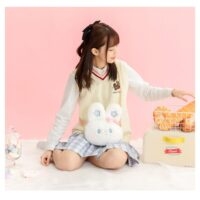 Kawaii White Plush Rabbit Messenger Bag Cute kawaii