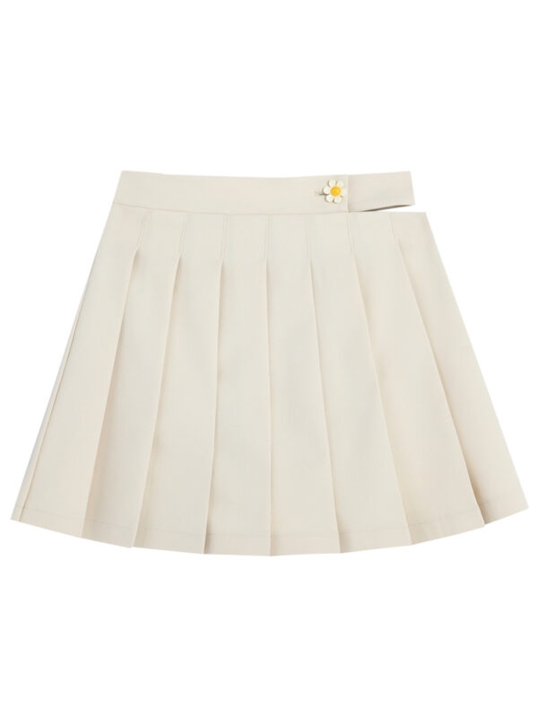 Sweet Style Solid Color Simple Pleated Skirt 2