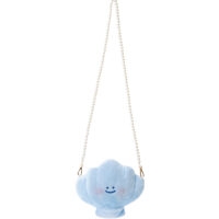 Cute Blue Clam Plush Messenger Bag blue kawaii