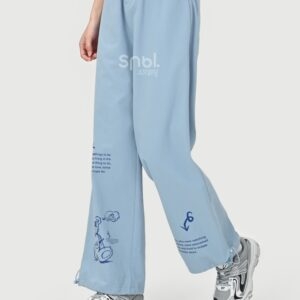 Jeans sottili larghi con stampa di orsi cartoni animati estivi pantaloni drappeggiati kawaii