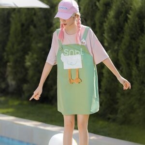 فستان صيفي مكون من قطعتين على شكل بطة كرتونية جرلي كارتون البطة kawaii