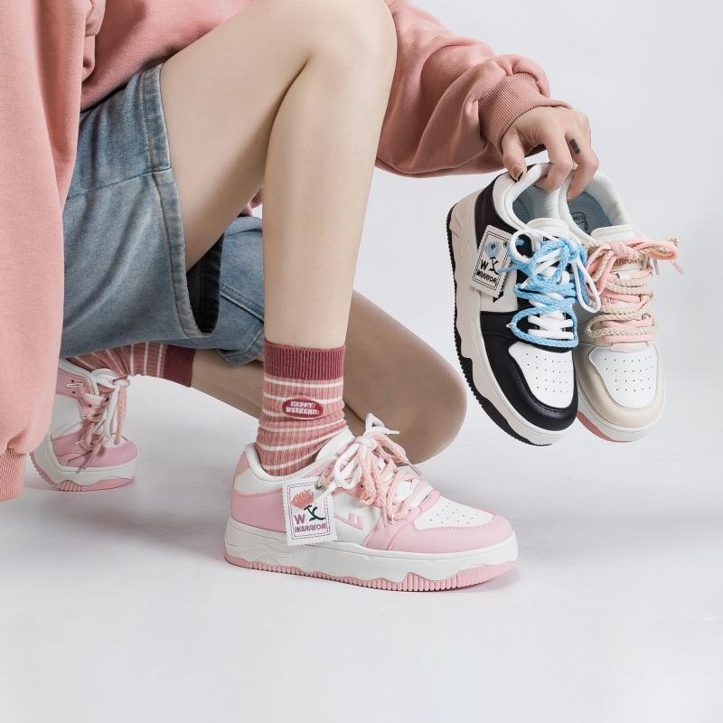 Zapatillas de deporte de verano estilo niña suave rosa todo-fósforo