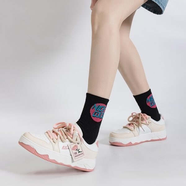 أحذية رياضية صيفية ناعمة على طراز فتاة وردية اللون كل مباراة كاواي