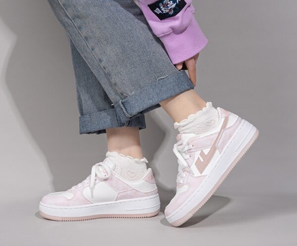 Zomerse zoete platform roze sneakers 2