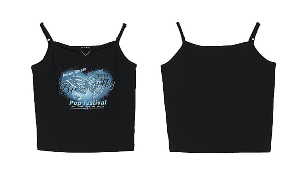 Camisetas sin mangas con estampado de mariposas estilo Y2K de verano mariposa kawaii