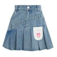 Sweet Girly Style High Waist Mini Denim Pleated Skirt Denim Skirt kawaii