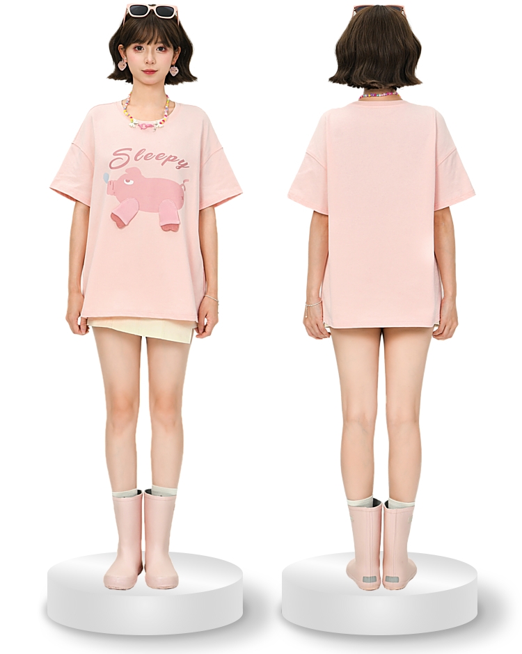 T-shirt Kawaii Bonbons Dessin Animé Animal Imprimé 3
