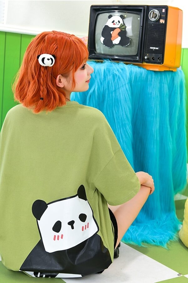 T-shirt oversize à imprimé panda mignon Kawaii Kawaii mignon