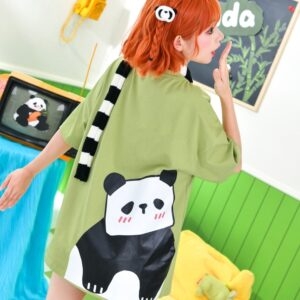 T-shirt oversize con stampa di panda carino Kawaii Kawaii carino