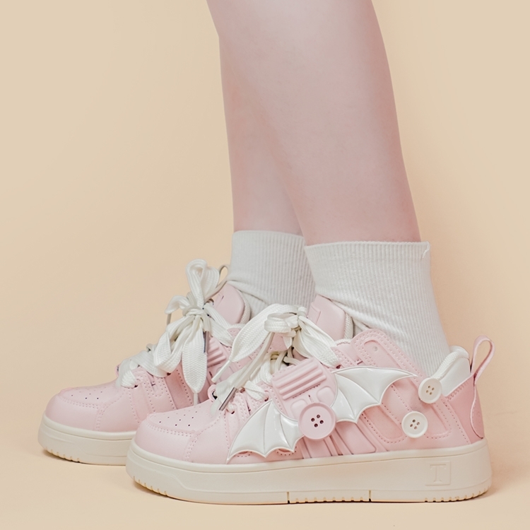 Kawaii Cute Pink Loli Style Flat Sneakers