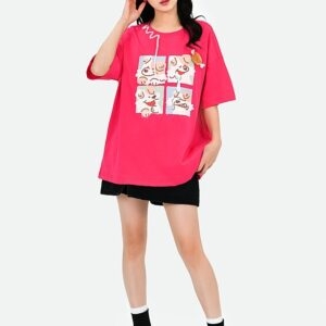 Zoete stijl cartoon komische puppy print T-shirt Fruitkleur kawaii