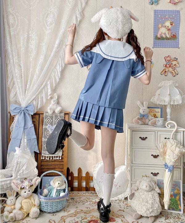 Conjunto bonito de saia azul JK Sailor Sailor 8