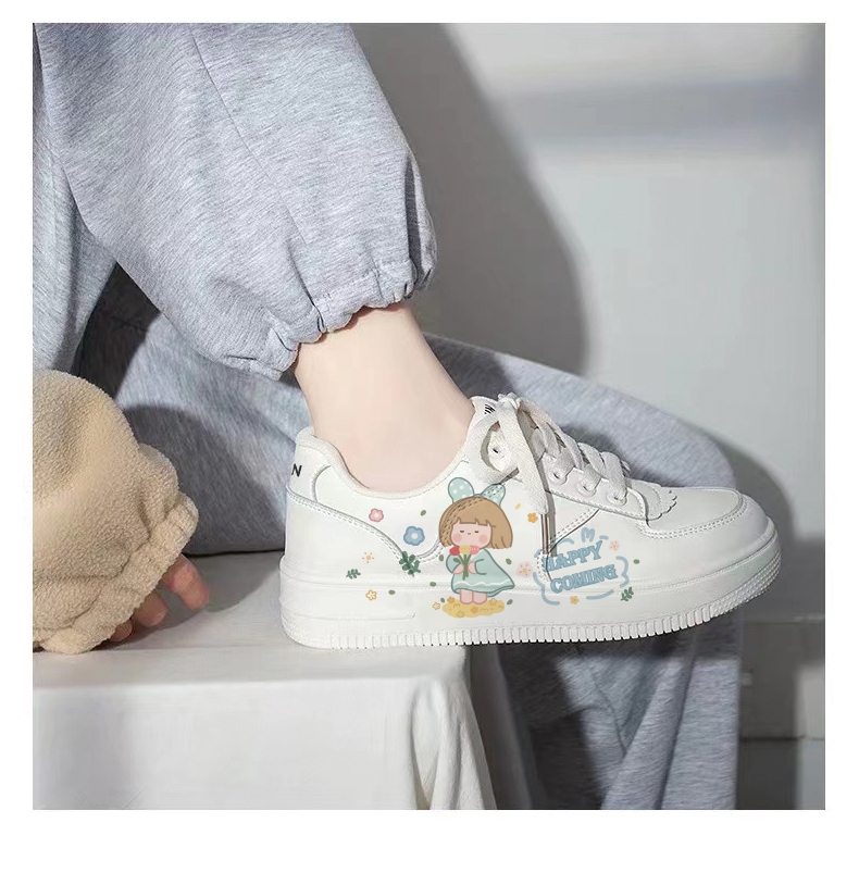 Cute Hand-Painted Cartoon Girls Low-Top Sneakers 1