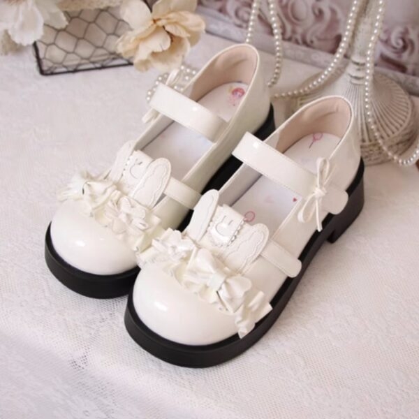 Cute Rabbit Bow Round Toe Lolita Shoes Cute kawaii