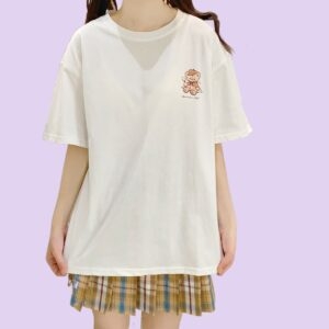 Schattig zacht T-shirt met cartoon beer print in meisjesstijl