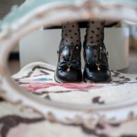 Chaussures Lolita rétro mignonnes et douces à bout rond Vache kawaii