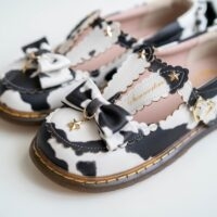 Cute and Sweet Retro Round Toe Lolita Shoes Cow kawaii