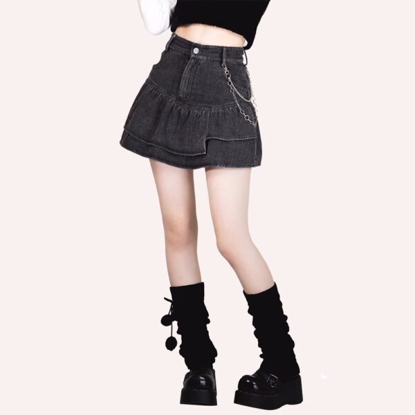 Japanese Y2K Style Retro Denim Skirt Denim Skirt kawaii