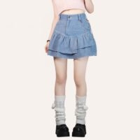 Japanese Y2K Style Retro Denim Skirt - Kawaii Fashion Shop