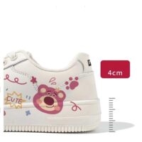 Kawaii Pink Cartoon Bear Low Top Sneakers board shoes kawaii